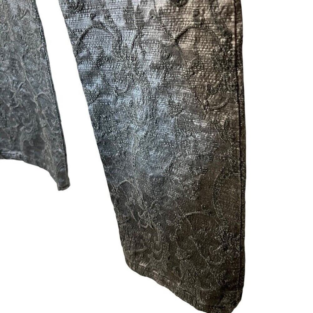 Signe Paris Y2K Whimsigoth Grunge Vintage Flare Texture Womens Pants Silver sz 2 - Picture 8 of 16